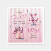 甘いTiniワンピンクコケット女の子ベビーシャワー スタンダードカクテルナプキン (正面)