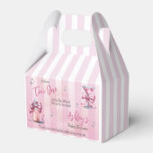 甘いTiniワンピンクコケット女の子ベビーシャワー フェイバーボックス (正面サイド)