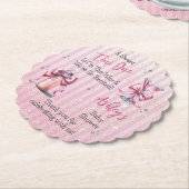 甘いTiniワンピンクコケット女の子ベビーシャワー ペーパーコースター (アングル)