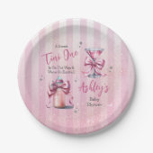 甘いTiniワンピンクコケット女の子ベビーシャワー ペーパープレート (正面)