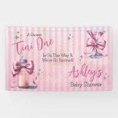 甘いTiniワンピンクコケット女の子ベビーシャワー 横断幕 (横)