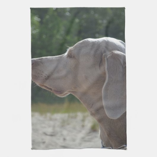 甘いWeimaraner犬のプロフィール キッチンタオル (縦)