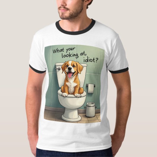 甘え切った犬 Tシャツ (正面)