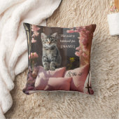 甘おもしろいい子猫ピンク クッション (ブランケット)