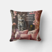 甘おもしろいい子猫ピンク クッション (裏面)