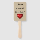 甘おもしろいい結婚赤いハート（名前と年） ハンドファン (裏面)