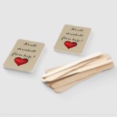 甘おもしろいい結婚赤いハート（名前と年） ハンドファン (組立なし)