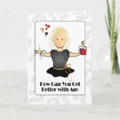 甘おもしろいい60誕生日女性漫画モダン カード (正面)