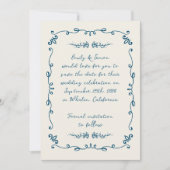 甘お洒落い手書き結婚式の日付を保存 招待状 (正面)