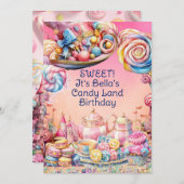 甘お洒落お祝いパーティー招待状 招待状 (正面/裏面)