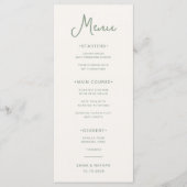 甘お洒落く |アイボリーとセージ結婚グリーン メニュー (正面)