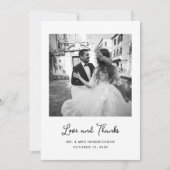 甘お洒落く |シンプル2枚の写結婚真 サンキューカード (正面)