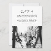 甘お洒落く |シンプル2枚の写結婚真 サンキューカード (裏面)