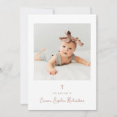 甘お洒落く |写真とバラ金ゴールドバプテスマ 招待状 (正面)