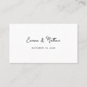 甘お洒落く |白黒のフラ結婚ット プレイスカード (裏面)