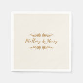 甘お洒落手書き図解入りの、写真付きの結婚の スタンダードカクテルナプキン (正面)