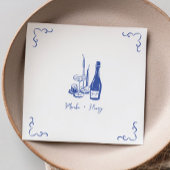 甘お洒落手書き図解入りの、写真付きの結婚の スタンダードカクテルナプキン