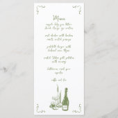 甘お洒落手書き図解入りの、写真付きの結婚の メニュー (正面)