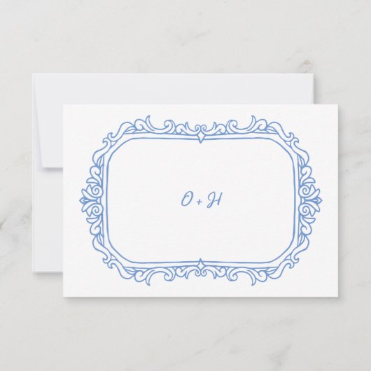 甘お洒落手書き図解入りの、写真付きの結婚の 出欠カード (裏面)