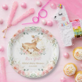 甘お洒落鹿赤面フローラベビーシャワー ペーパープレート (パーティー)