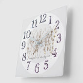 甘かわいらし園フラワーアート スクエア壁時計 (傾斜)