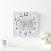 甘かわいらし園フラワーアート スクエア壁時計 (ホーム)