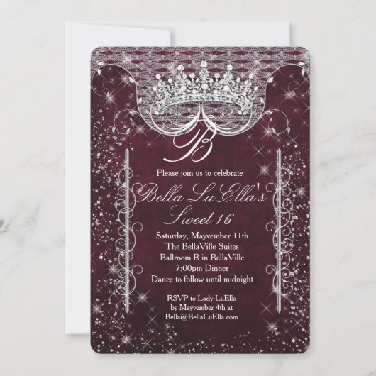 甘きらきら光るい16パーティの招待状、Mis Quince Anos 招待状 (正面)
