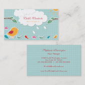 甘くお洒落な鳥はブティックの名刺をからかいます 名刺 (正面/裏面)