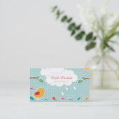 甘くお洒落な鳥はブティックの名刺をからかいます 名刺 (スタンド正面)