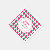 甘くてかわいいストロベリーピンク誕生日 スタンダードカクテルナプキン (角)