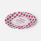 甘くてかわいいストロベリーピンク誕生日 ペーパープレート (アングル)