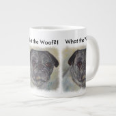 甘くてかわいいパグ ジャンボコーヒーマグカップ (正面右)