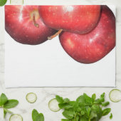 甘くてさくさくとした赤いリンゴ - 有機果物のプリント キッチンタオル (折り畳み)