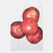 甘くてさくさくとした赤いリンゴ - 有機果物のプリント キッチンタオル (縦)