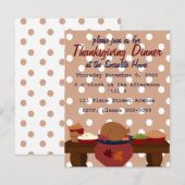 甘くての感シンプル謝祭 招待状 (正面/裏面)