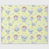 甘くてよくはしゃぐベビーのゾウ：完璧な包み ラッピングペーパー (フラット)