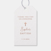 甘くてシンプルも | バラ金ゴールドクロスバプテスマ ギフトタグ (正面)