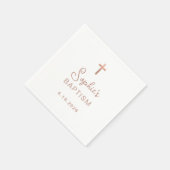 甘くてシンプルも | バラ金ゴールドクロスバプテスマ スタンダードカクテルナプキン (角)