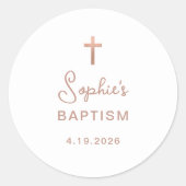 甘くてシンプルも | バラ金ゴールドクロスバプテスマ ラウンドシール (正面)