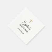 甘くてシンプルも | 金ゴールドクロスバプテスマ スタンダードカクテルナプキン (角)