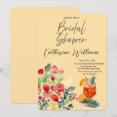 甘くてジューシーなフルーツパーティーブライダルシャワー 招待状 (正面/裏面)