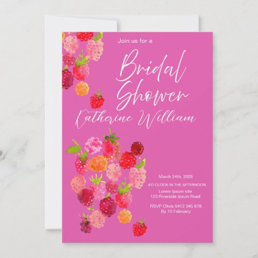 甘くてジューシーなフルーツパーティーブライダルシャワー 招待状 (正面)