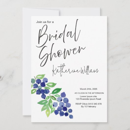 甘くてジューシーなフルーツパーティーブライダルシャワー 招待状 (正面)