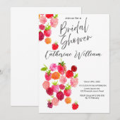 甘くてジューシーなフルーツパーティーブライダルシャワー 招待状 (正面/裏面)