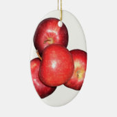甘くてパリパリの赤いリンゴ – フオーガニックルーツプリント セラミックオーナメント (右)