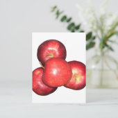 甘くてパリパリの赤いリンゴ – フオーガニックルーツプリント ポストカード (スタンド正面)