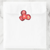 甘くてパリパリの赤いリンゴ – フオーガニックルーツプリント ラウンドシール (バッグ)