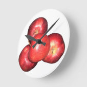 甘くてパリパリの赤いリンゴ – フオーガニックルーツプリント ラウンド壁時計 (傾斜)