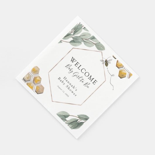 甘くてビーユーカリの赤ちゃんシャワー スタンダードランチョンナプキン (角)