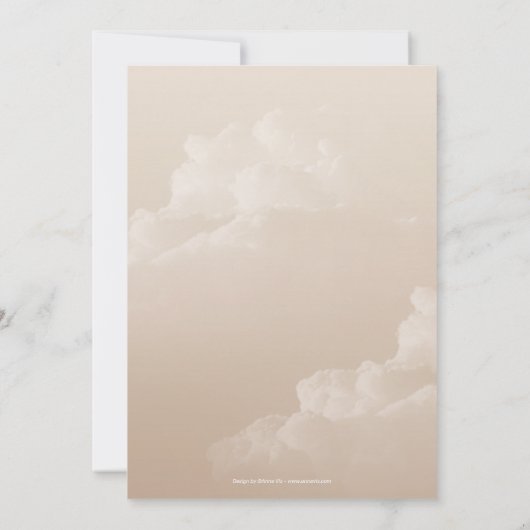 甘くてフワフワの動物の赤ちゃんシャワー 招待状 (裏面)